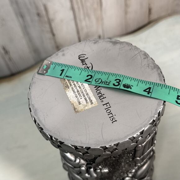 Walt Disney World Florist 3D Texture Silver Resin Mickey Through The Years Vase - Picture 9 of 9